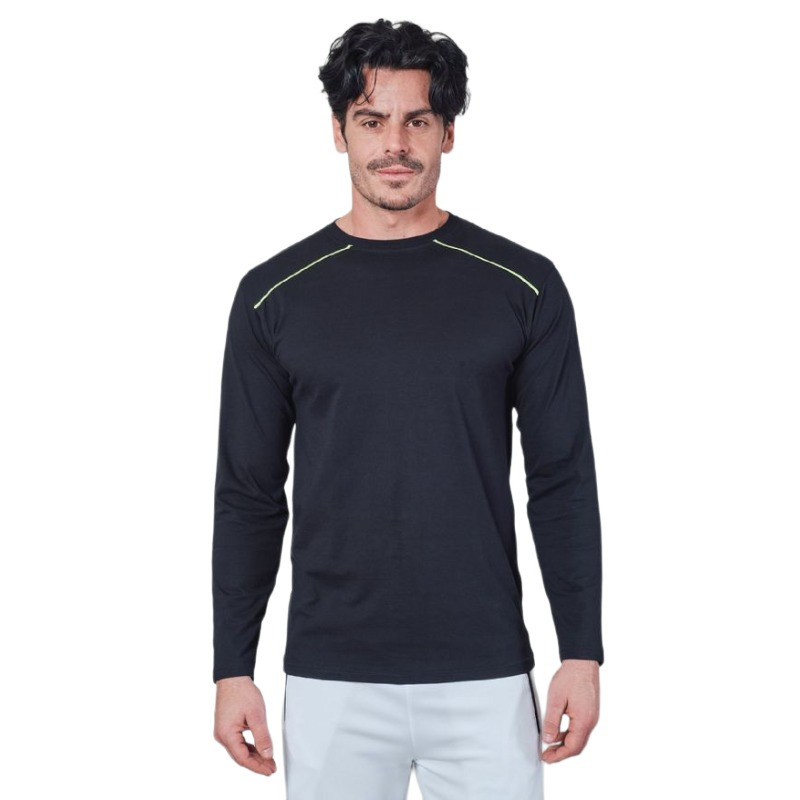 Oferta camiseta latina negra m/camiseta larga de trabajo