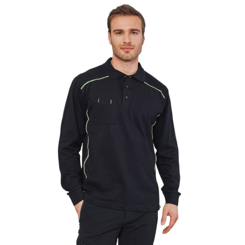 Venta online Polo brussels polo de trabajo largo/largo negro a precios económicos