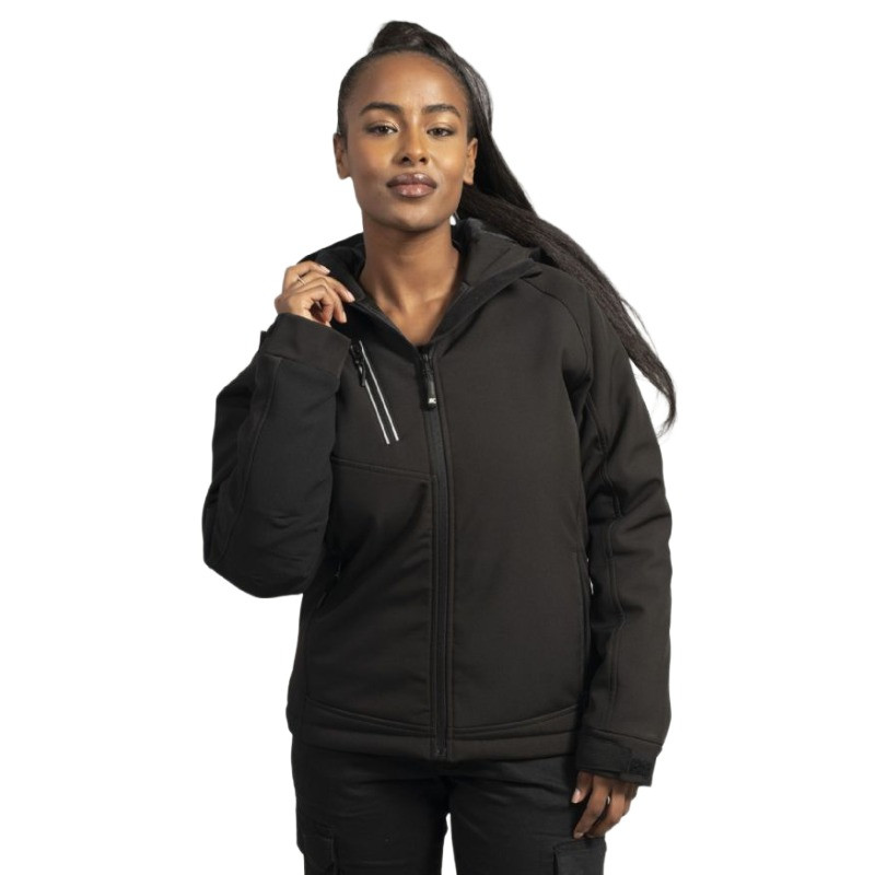 Biete schwarze Softshell-Arbeitsjacken von Montebianco Lady an
