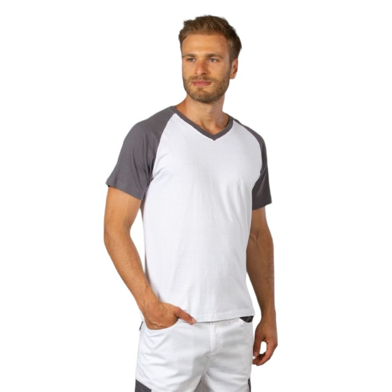 Oferta camiseta raffaello camiseta de trabajo blanca/gris