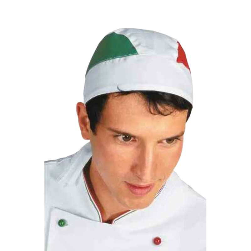 Bandana da cuoco bianco con tricolore in offerta in vendita online