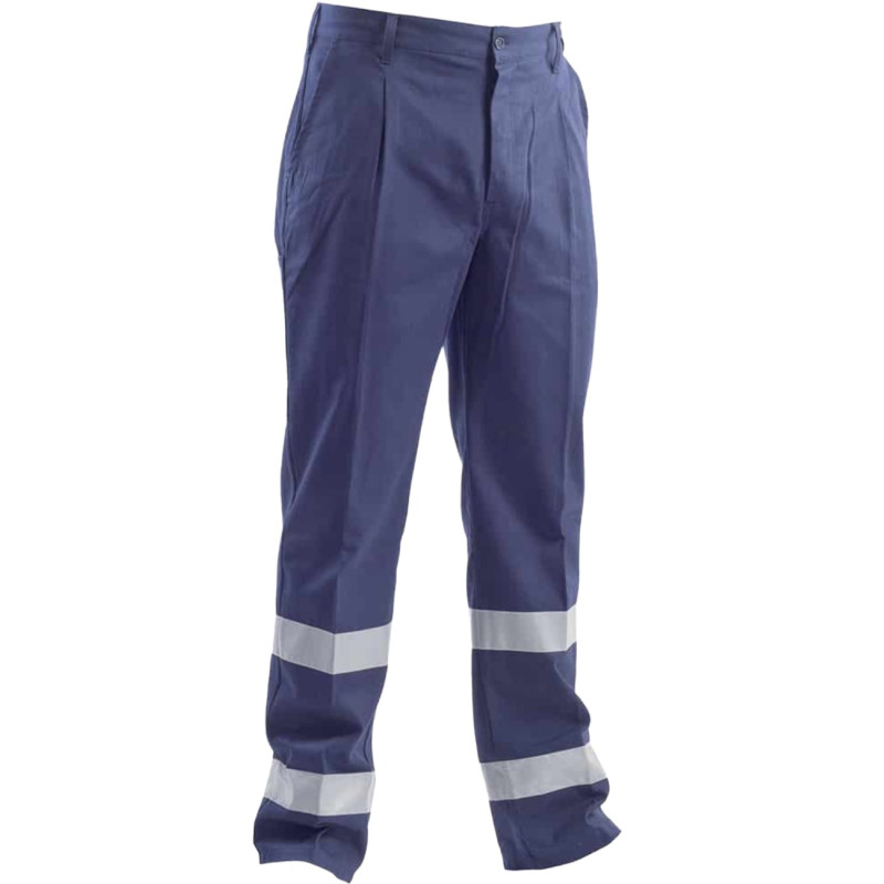 Offre Pantalon bleu à bandes  pas cher