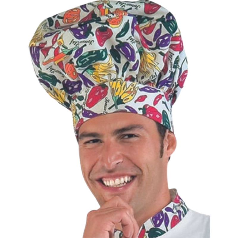 Gorro de chef con estampado de pimientos en oferta a la venta online