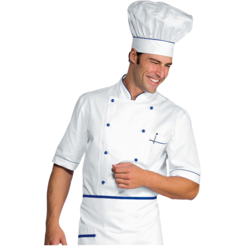 Rebajas Chaqueta Cocinero Blanca Perfiles Azules online en oferta