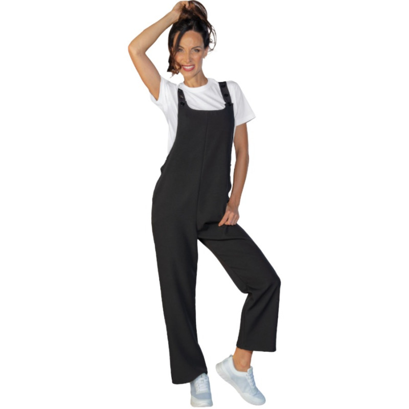 Black super stretch overalls