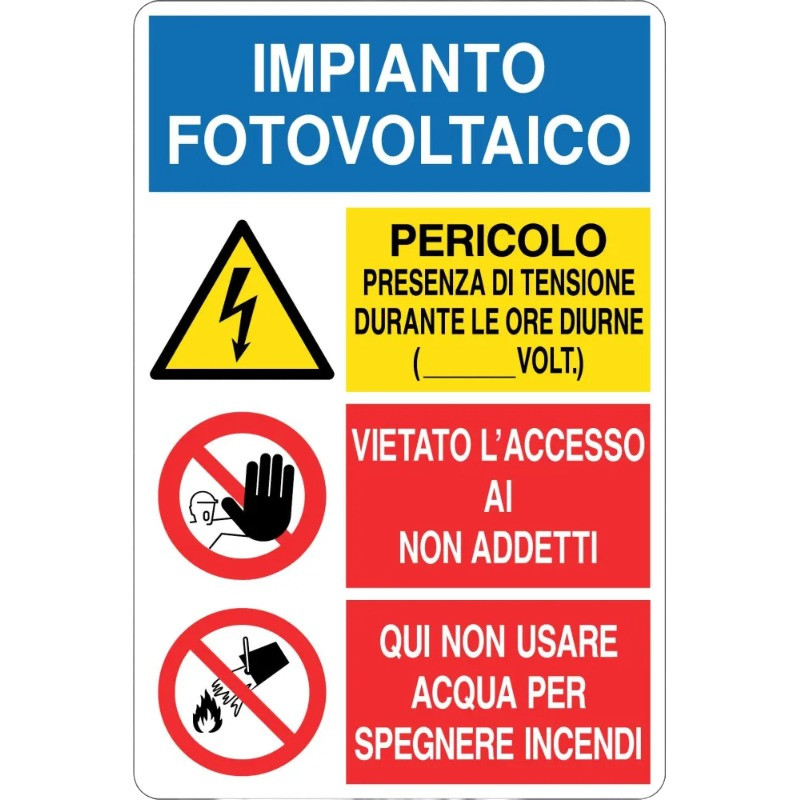 Cartello all. plurisimbolo impianto fotovoltaico in offerta in vendita online