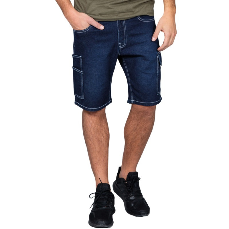 Bermuda de travail en denim stretch au meilleur prix