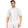 Short-sleeved white acid-resistant lab coat