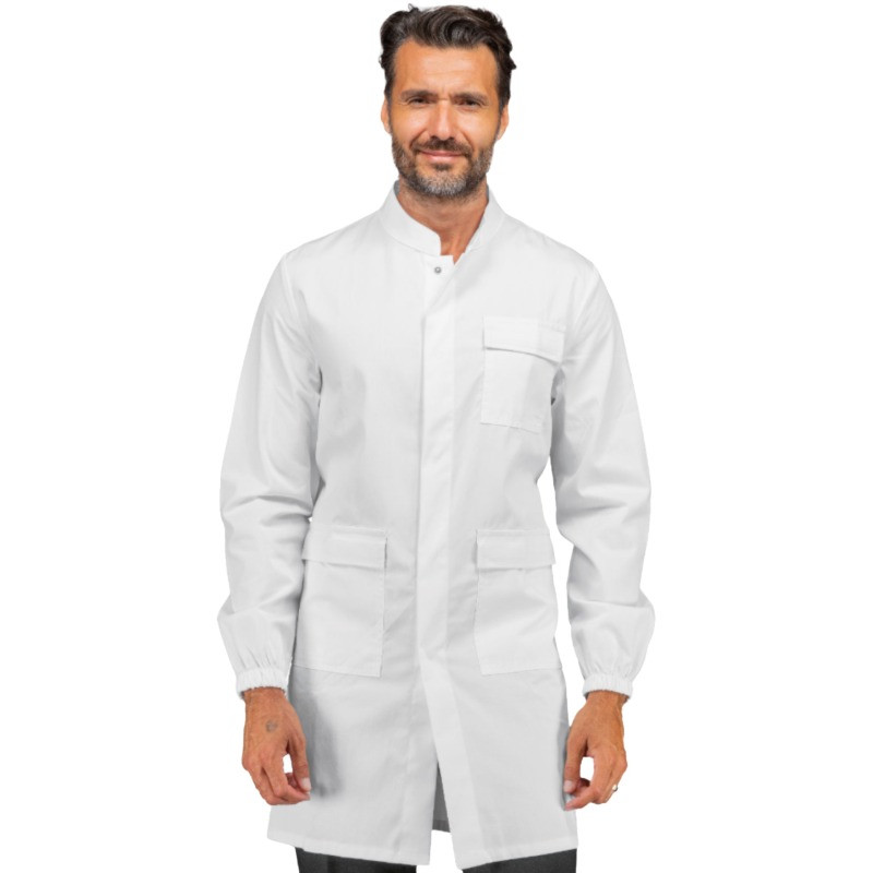 Unisex acid-resistant lab coat with protection certification