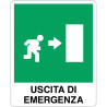Cartello all. uscita di emergenza a destra in offerta in vendita online