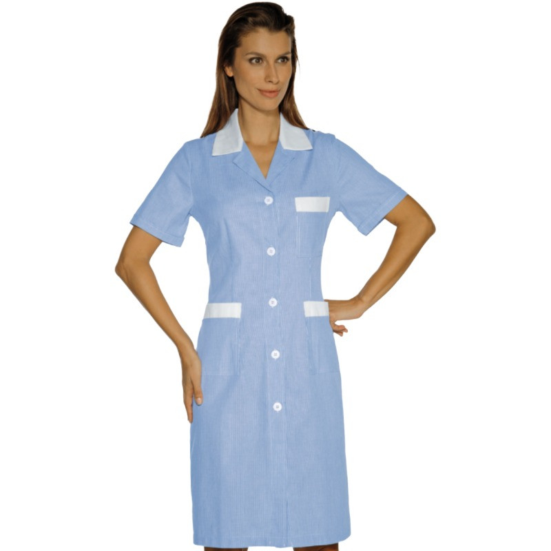 Camisas de trabajo de algodón azul claro en oferta para la venta online