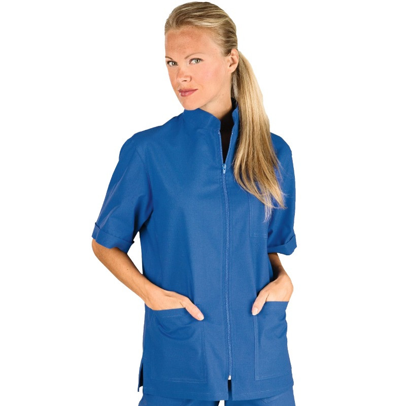 Short-sleeved tunic for the medical and healthcare sector