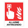 Cartello  all. allarme antincendio L. 400 x H. 500mm